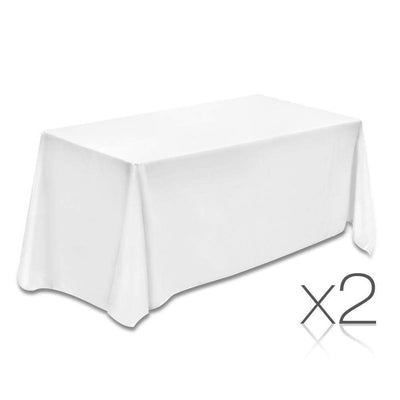 of 2 137 x 244 Table Cloths - White