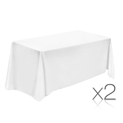 Set of 2 152 x 259 Table Cloths - White