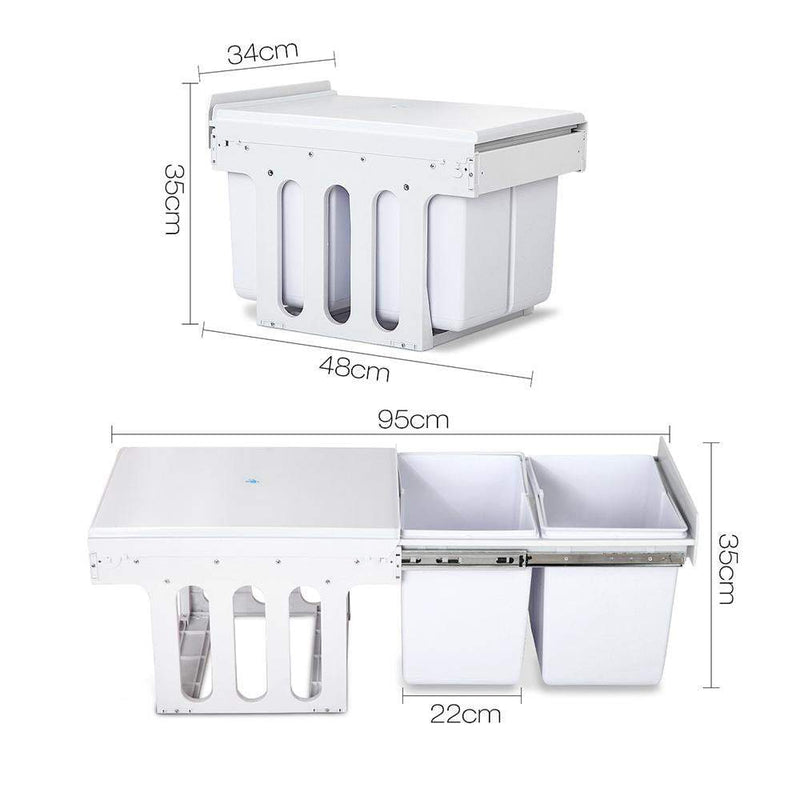 Cefito 2x15L Pull Out Bin - White Payday Deals