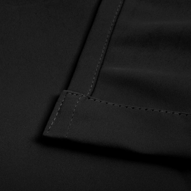 Set of 2 ArtQueen 3 Pass Eyelet Blockout Curtain Black 140cm