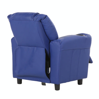 Set of 2 Oliver Kids Recliner Chair Sofa Children Lounge Couch PU Armchair Blue Payday Deals
