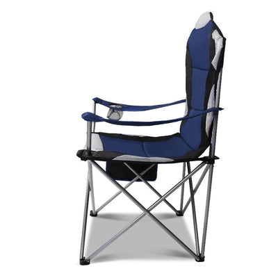 Set of 2 Portable Folding Camping Armchair - Navy