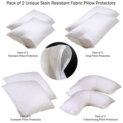 Set of 2 Stain Resistant Pillow Protectors King Payday Deals