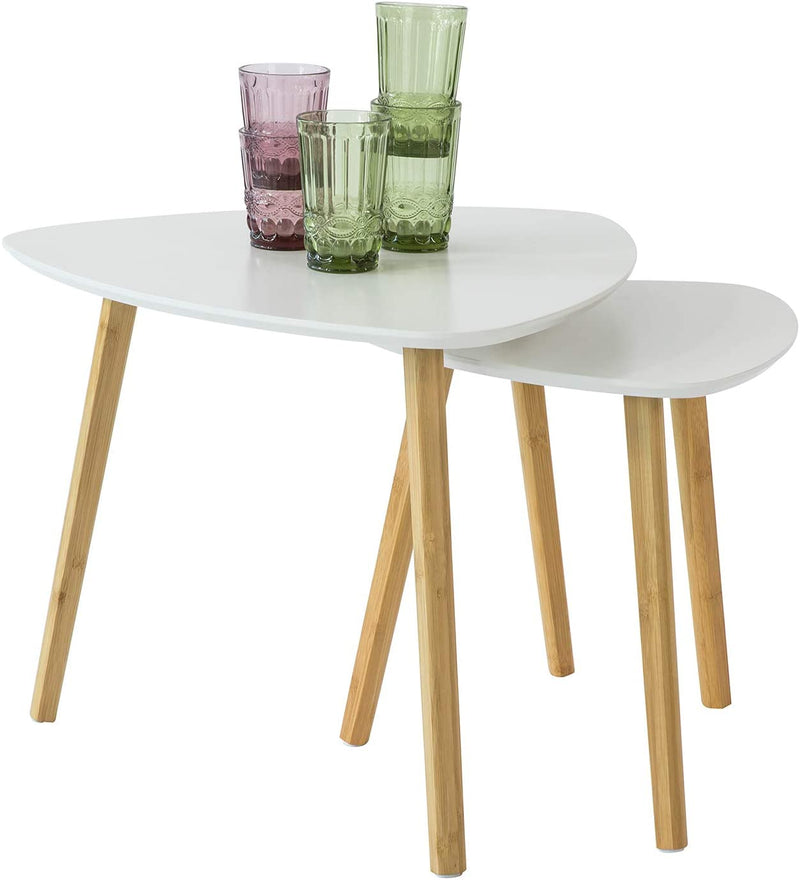 Set of 2 White Side Nesting Tables Payday Deals