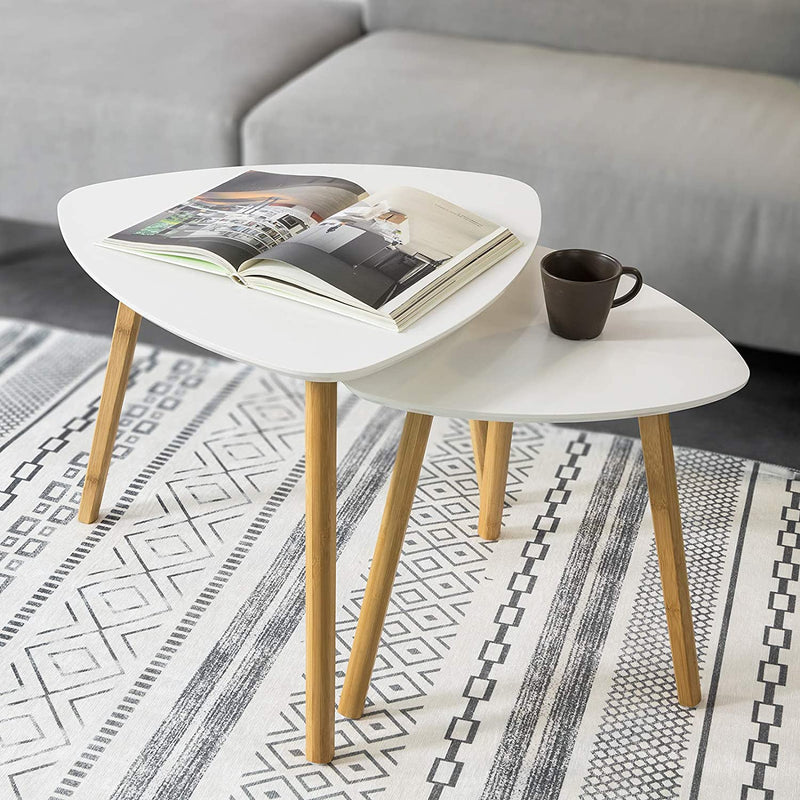 Set of 2 White Side Nesting Tables Payday Deals