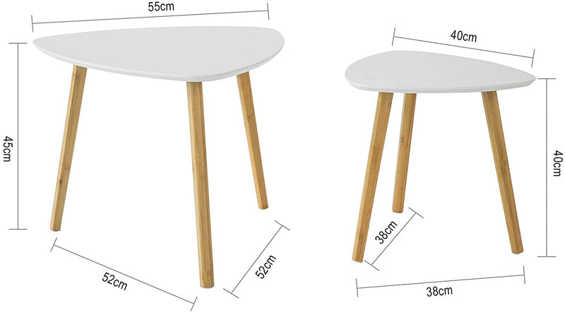 Set of 2 White Side Nesting Tables Payday Deals