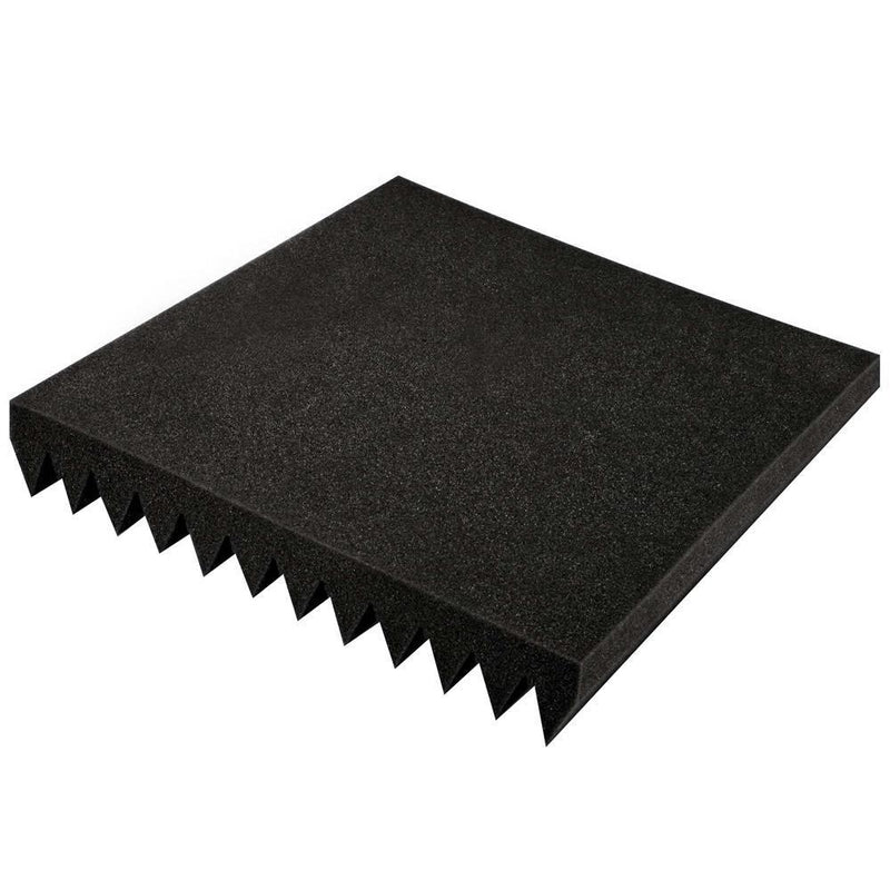  Set of 20 Studio Acoustic Foam Panel Wedge 30cm - Black