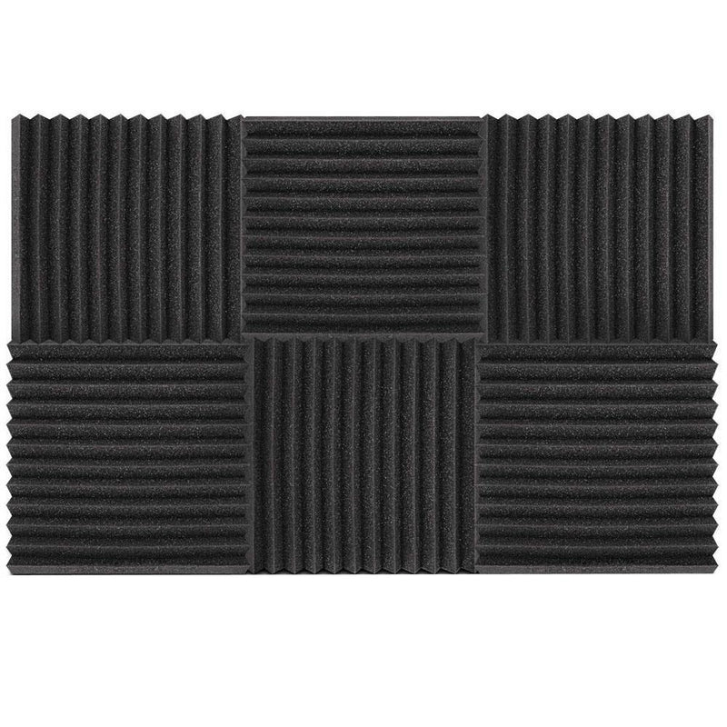  Set of 20 Studio Acoustic Foam Panel Wedge 30cm - Black