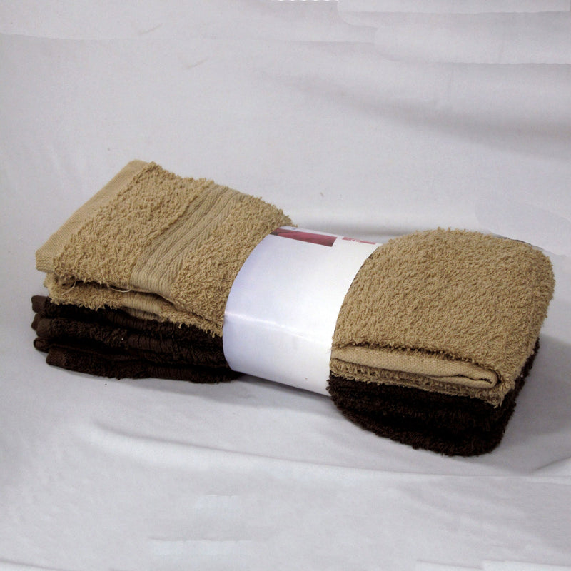 Set of 4 Budget Cotton Hand Towels 42 x 67 cm Chocolate Latte Payday Deals