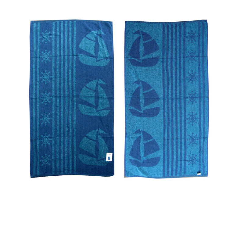 Set of 4 Imperfect Jacquard Terry Beach Towels Sail Boat Payday Deals