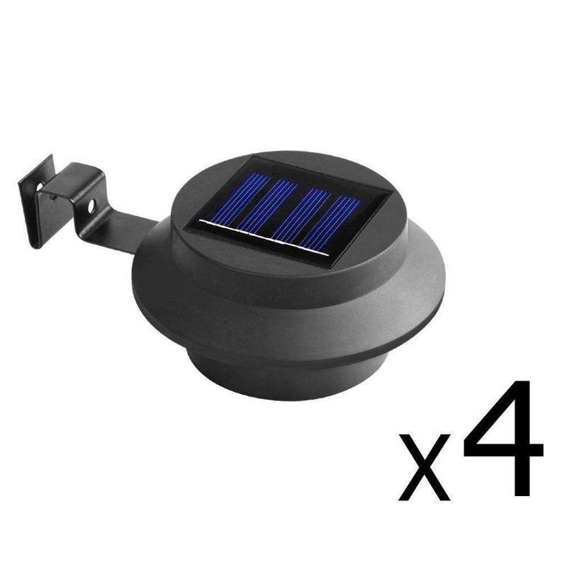 of 4 Solar Powered Sensor Gutter Lights-Black Payday Deals