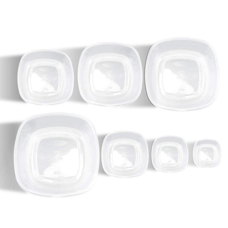 Set of 7 Reusable Bowl Food Fresh Keeping Sealing Lid Container Cover Plastic AU Payday Deals