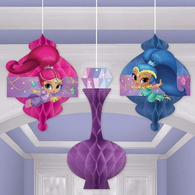 Shimmer and Shine Party Supplies Honeycomb Hanging Decorations 3 pack