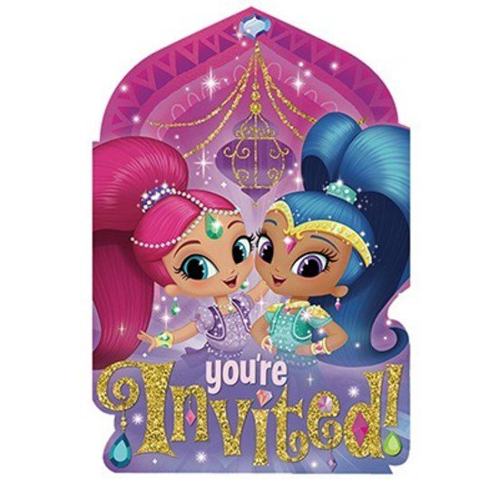 Shimmer and Shine Party Supplies Invitations 8 Pack Payday Deals