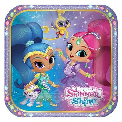 Shimmer and Shine Party Supplies Lunch Dessert Cake Plates 8 Pack