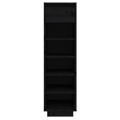 Shoe Cabinet Black 34x30x105 cm Solid Wood Pine Payday Deals