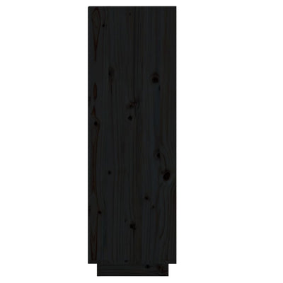Shoe Cabinet Black 34x30x105 cm Solid Wood Pine Payday Deals