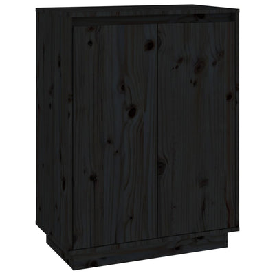 Shoe Cabinet Black 60x35x80 cm Solid Wood Pine Payday Deals