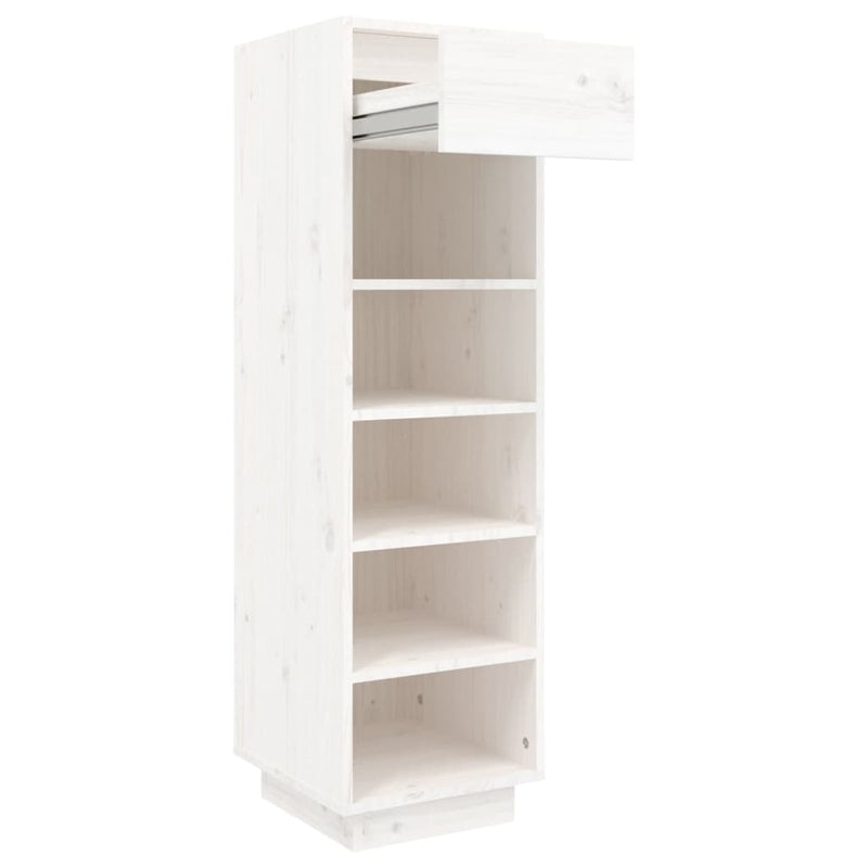 Shoe Cabinet White 34x30x105 cm Solid Wood Pine Payday Deals