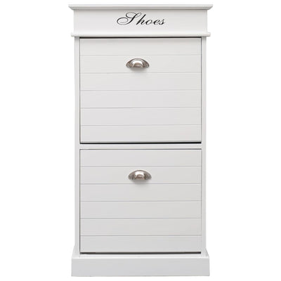 Shoe Cabinet White 50x28x98 cm Paulownia Wood Payday Deals