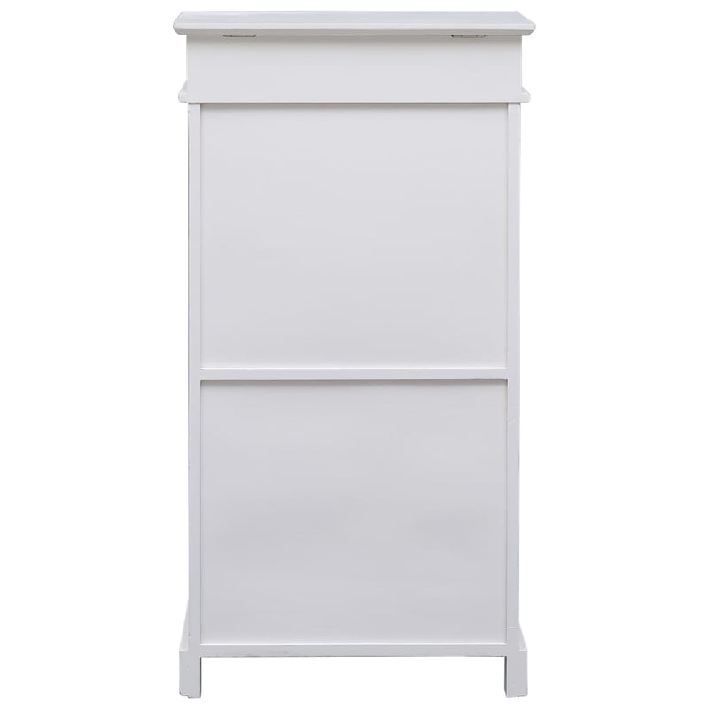 Shoe Cabinet White 50x28x98 cm Paulownia Wood Payday Deals