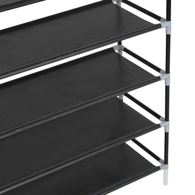 Shoe Rack with 10 Shelves Metal and Non-woven Fabric Black Payday Deals