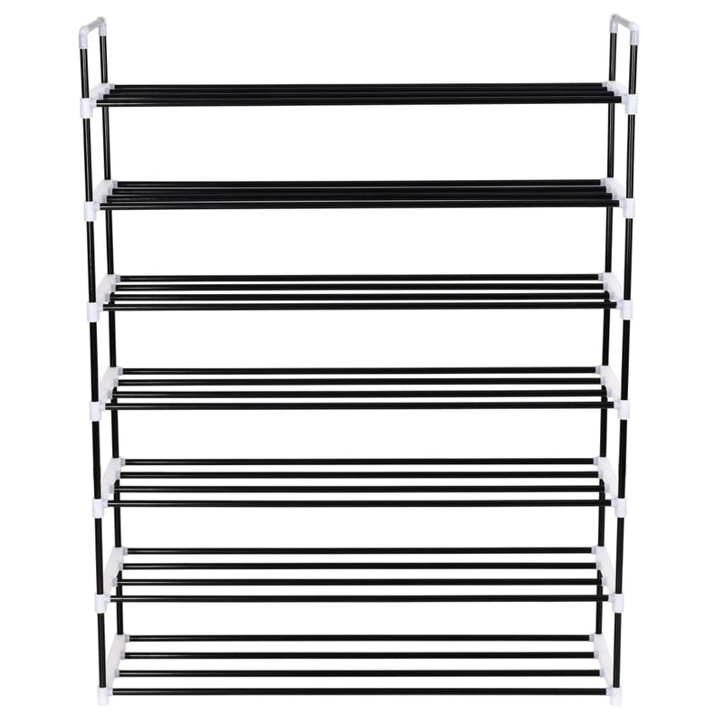 Shoe Rack with 7 Shelves Metal and Plastic Black Payday Deals