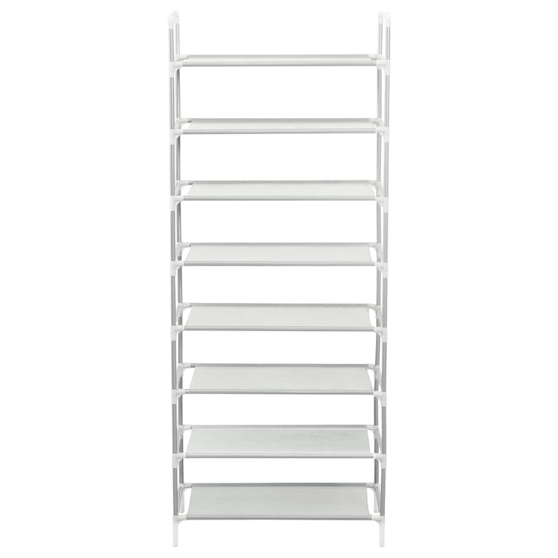 Shoe Rack with 8 Shelves Metal and Non-woven Fabric Silver Payday Deals