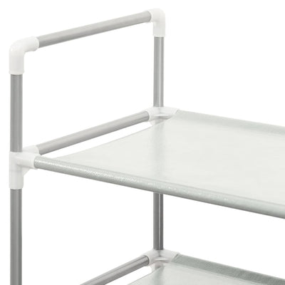 Shoe Rack with 8 Shelves Metal and Non-woven Fabric Silver Payday Deals