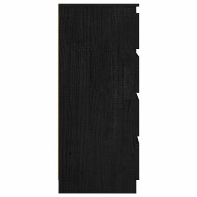 Side Cabinet Black 60x36x84 cm Solid Pinewood Payday Deals