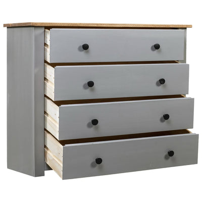 Side Cabinet Grey 80x40x73 cm Pine Panama Range Payday Deals