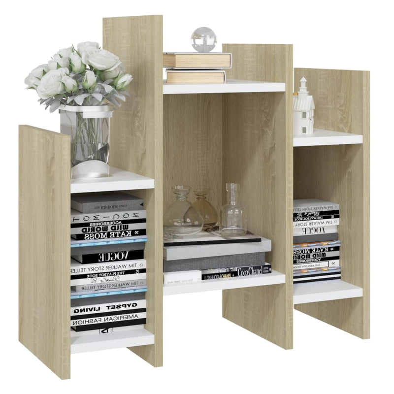 Side Cabinet Sonoma Oak and White 60x26x60 cm Chipboard Payday Deals