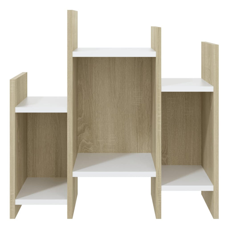 Side Cabinet Sonoma Oak and White 60x26x60 cm Chipboard Payday Deals