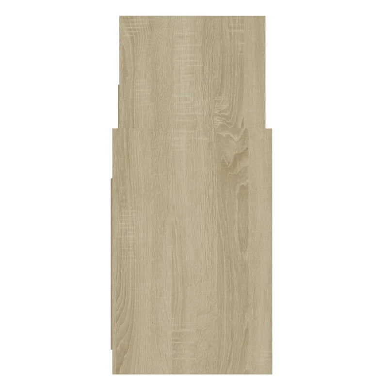 Side Cabinet Sonoma Oak and White 60x26x60 cm Chipboard Payday Deals