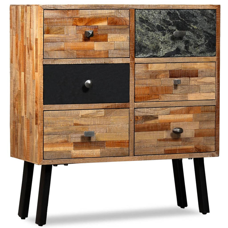 Side Cabinet with 6 Drawers 70x30x76 cm Solid Reclaimed Teak Payday Deals