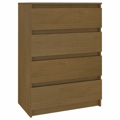 Side Cabinets 3 pcs Honey Brown Solid Pinewood Payday Deals
