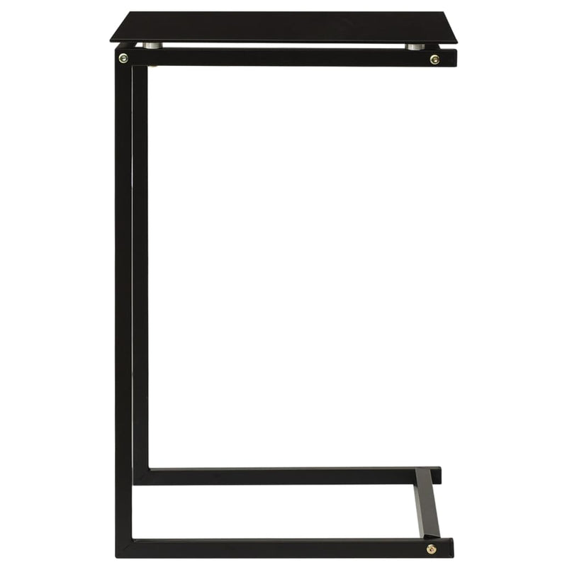 Side Table Black 40x40x60 cm Tempered Glass Payday Deals