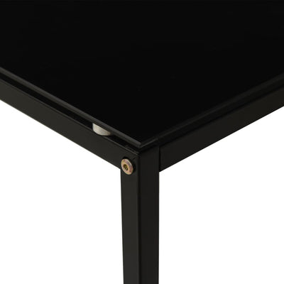 Side Table Black 40x40x60 cm Tempered Glass Payday Deals