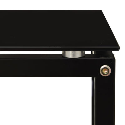 Side Table Black 40x40x60 cm Tempered Glass Payday Deals