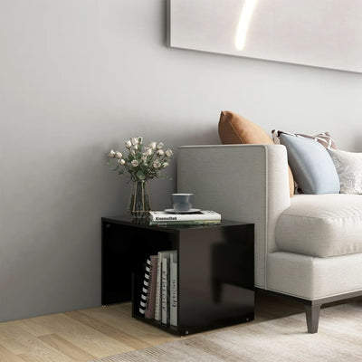 Side Table Black 59x36x38 cm Chipboard