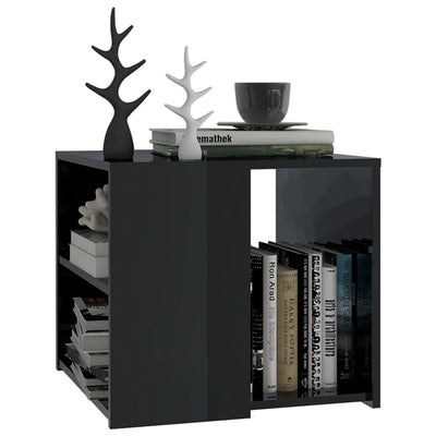 Side Table High Gloss Black 50x50x45 cm Chipboard Payday Deals