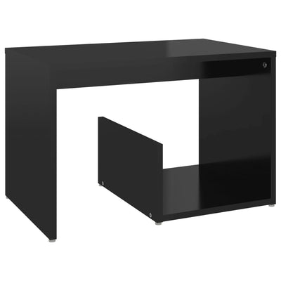 Side Table High Gloss Black 59x36x38 cm Chipboard Payday Deals