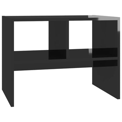 Side Table High Gloss Black 60x40x45 cm Chipboard Payday Deals