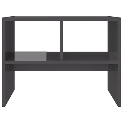 Side Table High Gloss Grey 60x40x45 cm Chipboard Payday Deals