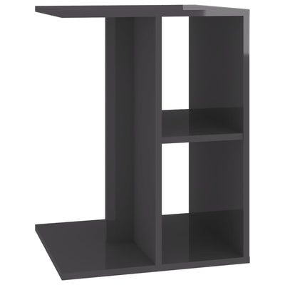 Side Table High Gloss Grey 60x40x45 cm Chipboard Payday Deals