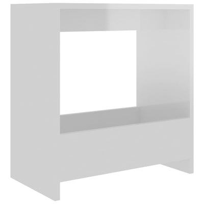 Side Table High Gloss White 50x26x50 cm Chipboard Payday Deals