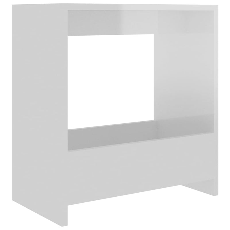 Side Table High Gloss White 50x26x50 cm Chipboard Payday Deals