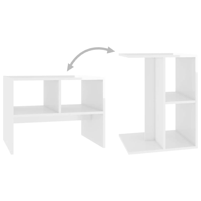 Side Table High Gloss White 60x40x45 cm Chipboard Payday Deals