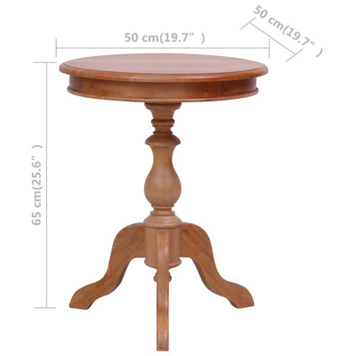 Side Table Natural 50x50x65 cm Solid Mahogany Wood Payday Deals