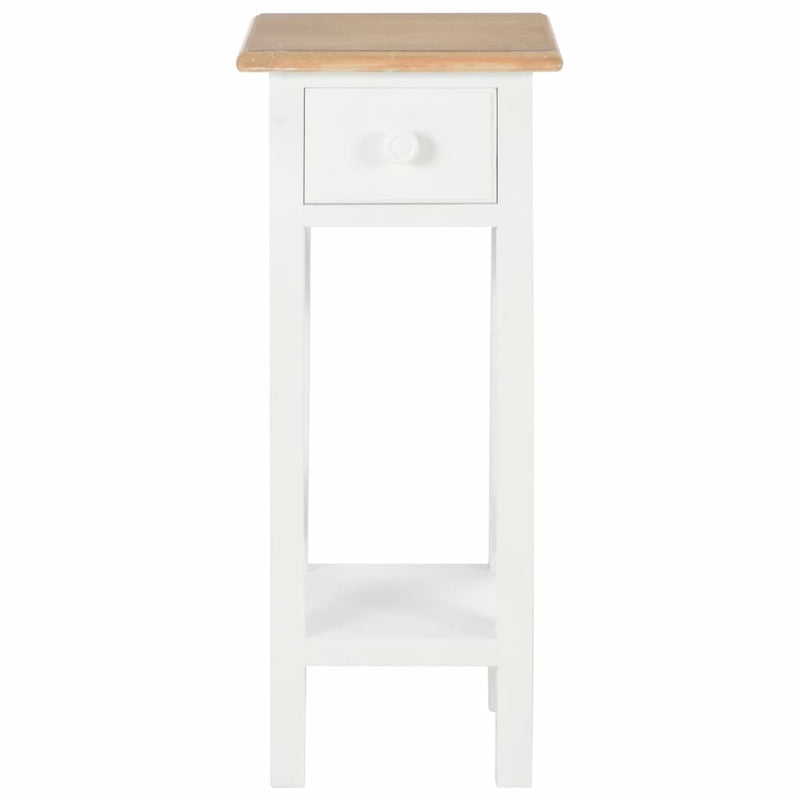Side Table White 27x27x65.5 cm Wood Payday Deals